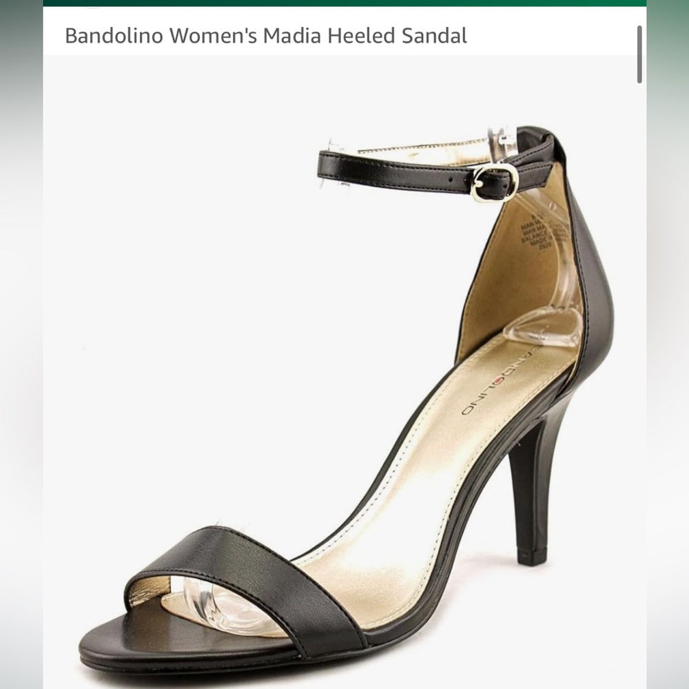NEW Bandolino Madia Black Open-Toe Heel Sandal